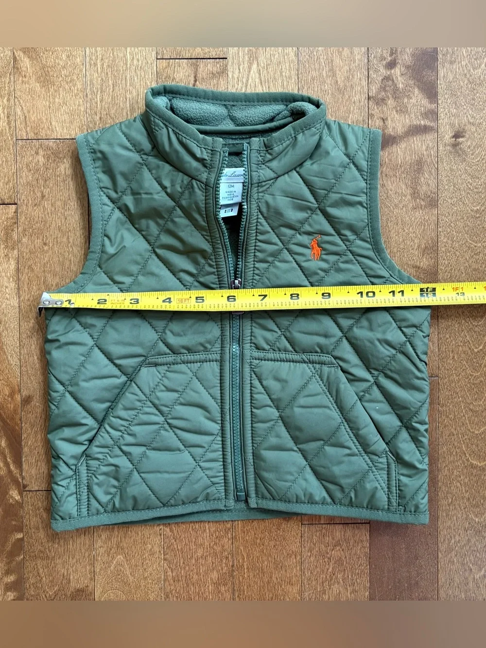 Polo Ralph Lauren Toddler Quilted Olive Green Vest 12 months